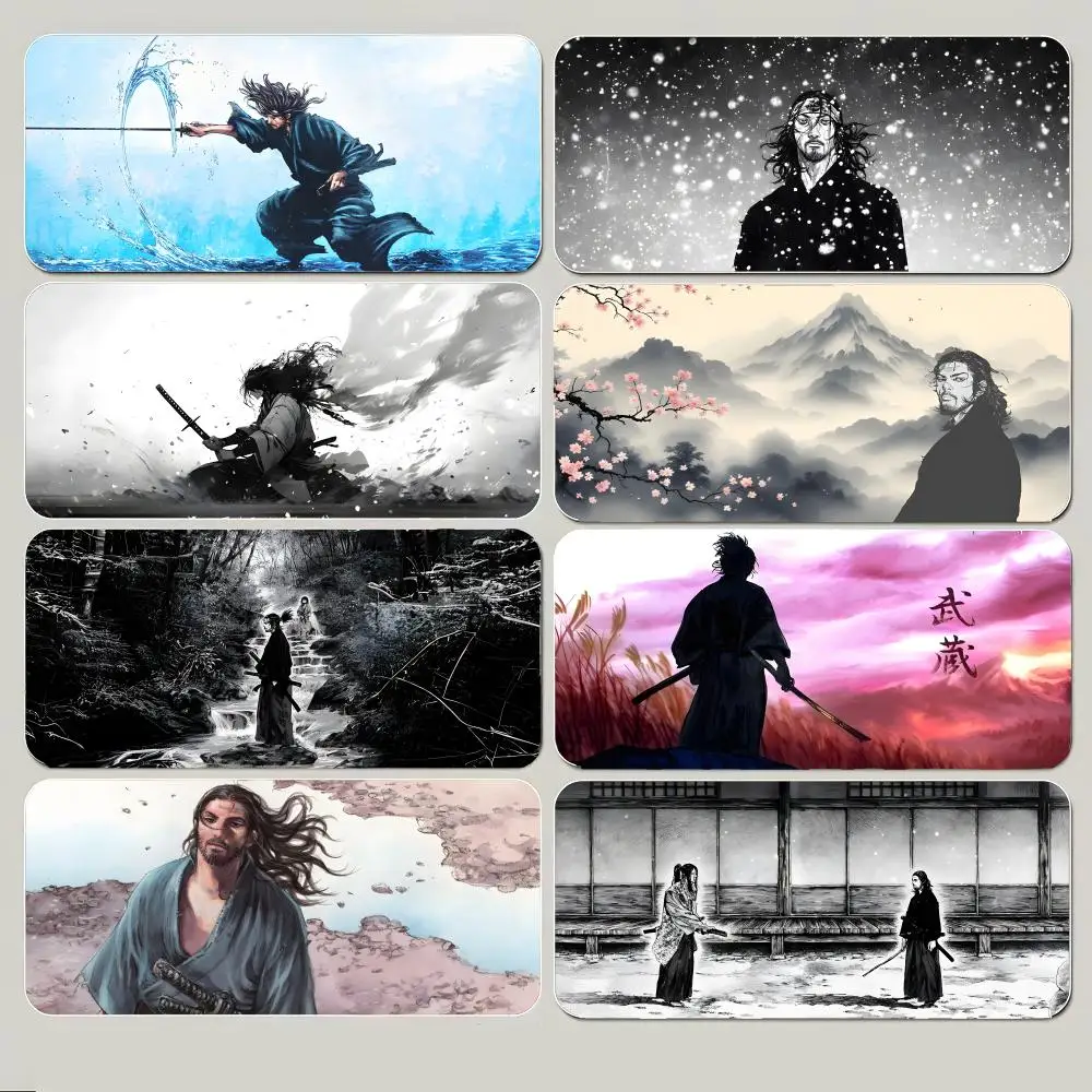 samurai warrior V-Vagabond Mouse Pad Large Gaming Mousepad with Thick Stitched Edge Non-Slip Desk Mat