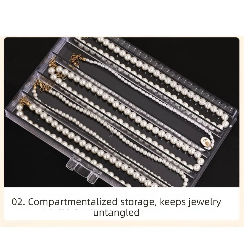 

3/5 Layer Transparent Necklace Storage Box Dust-proof Large Capacity Jewelry Tray Waterproof Organizer Necklace Display Cabinet