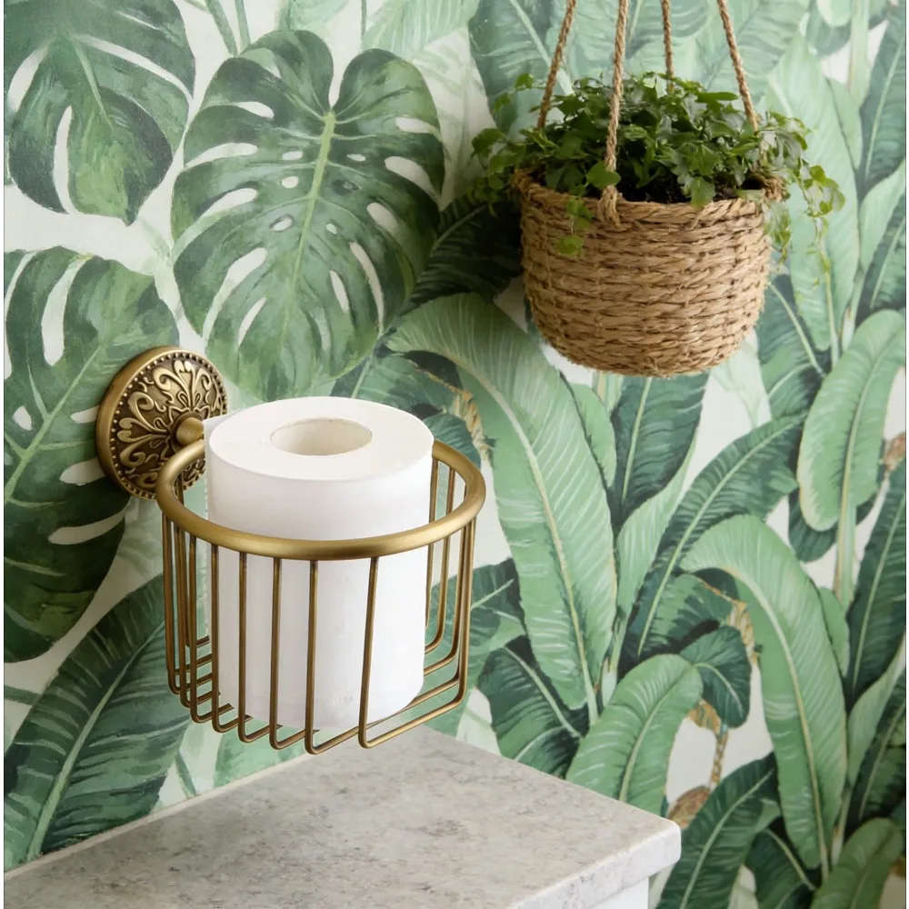 

Wall-mounted antique brass toilet paper rack, household roll paper rack