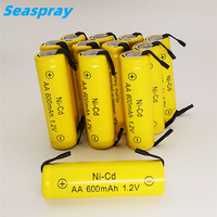 New Ni-CD 1.2V AA rechargeable battery 600mah batteries 1000 cycles welding tabs for Philips electric shaver razor toothbrush