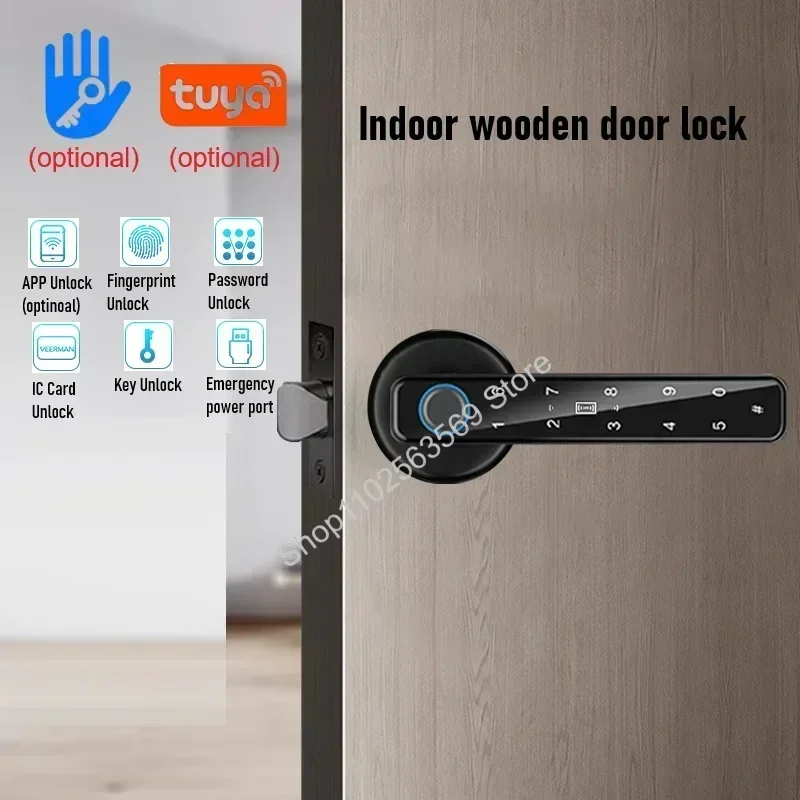 Tuya Smart Electric Lock Fingerprint Door Lock Password Key IC Card NFC APP Unlock Support TTLCOK Work with Google Home Alexa