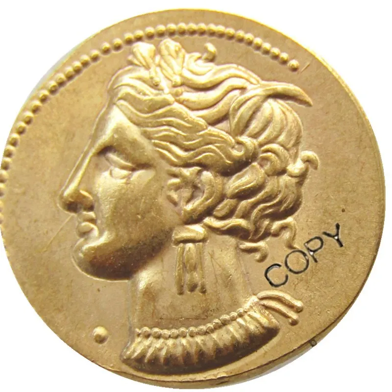 G(31)CARTHAGE Zeugitania Electrum Stater 310BC Tanit Horse Ancient Greek Gold Plated copy Coin