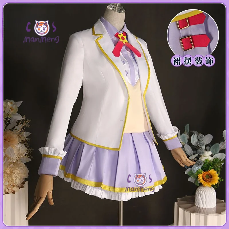 Eruza forute  Hoshimiya Ichigo Cosplay Venus Ark Aikatsu！Costume Campus JK Uniform Shirt Short Skirt Tie Party Christmas Set