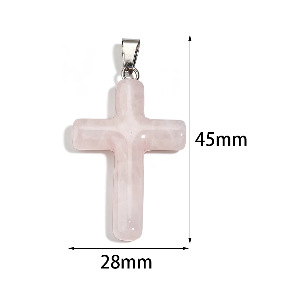 1PC Natural Stone Cross Shape Charms Crystal Tiger Eye Pendants For Men Women DIY Gift Necklace Jewelry Making Accessories view 6