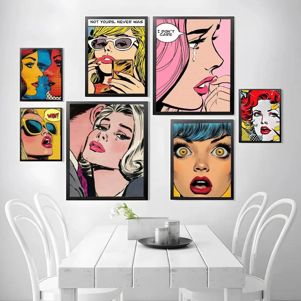 R-Roy L-Lichtenstein art Poster Stickers, suitable for game rooms, bedrooms, corridors, home wall art decor, gifts