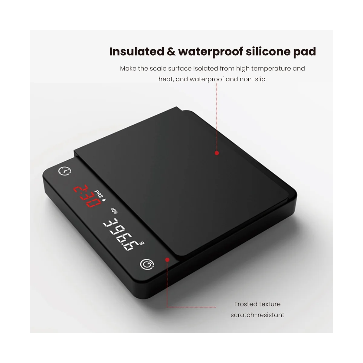 Mini báscula de cocina inteligente, balanza de café Digital de precisión, Espresso con temporizador