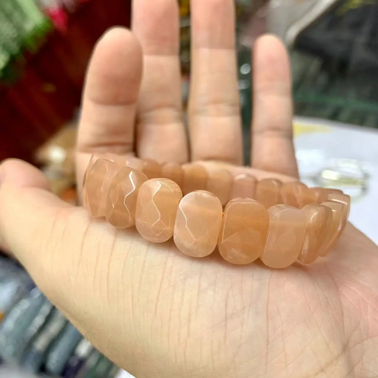 Golden Sand Sunstone Beads Bracelet Natural Gemstone Jewelry Bangle For Women For Men For Gift Wholesale !