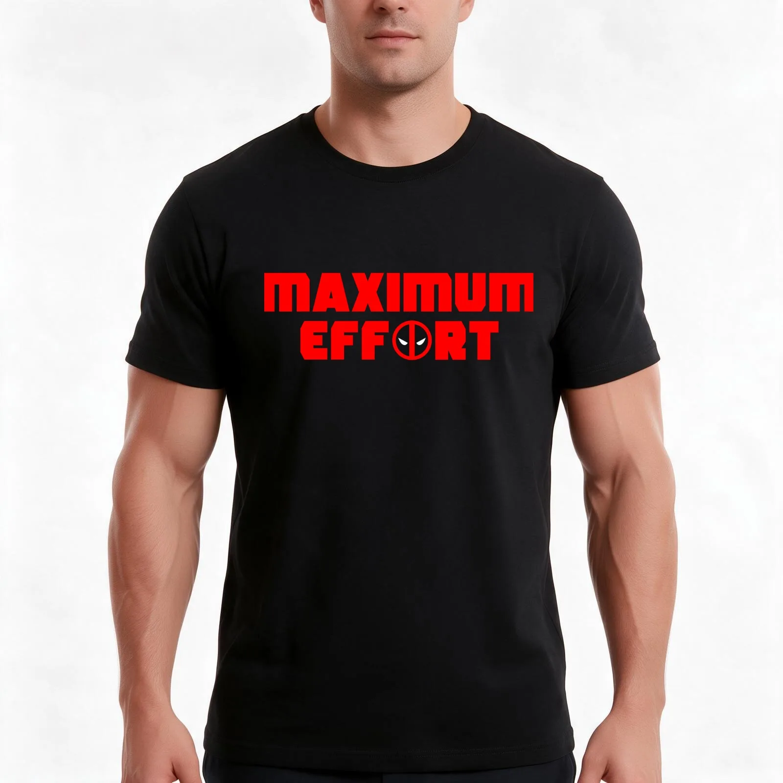 Maximum Effort T-Shirt, Summer Casual Cotton Tee, Oversized Streetwear Tops, Vintage Graphic Print, Loose Fit Short Sleeve