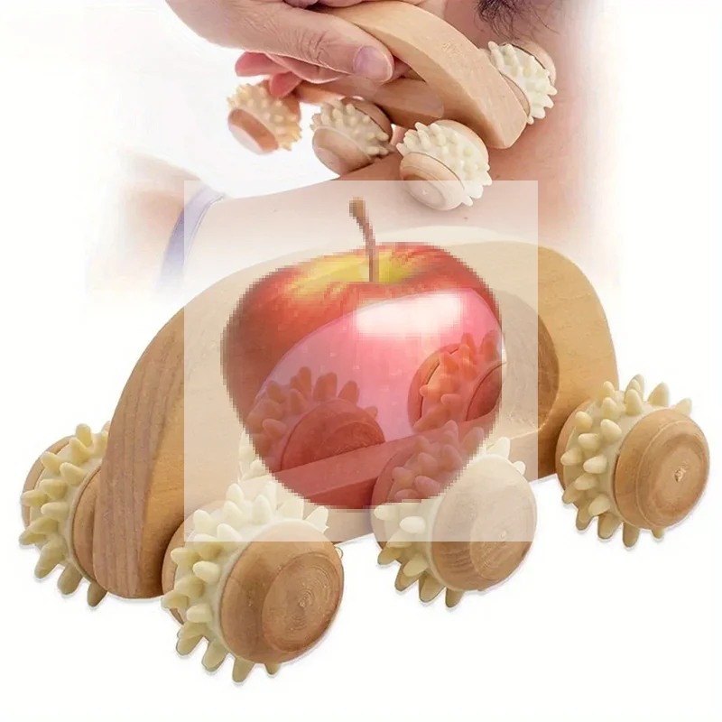 

Wooden Massage Roller Tool, Manual Wooden Massager, Wood Back Massage Roller For Neck Leg Back Deep Tissue Muscle Massage