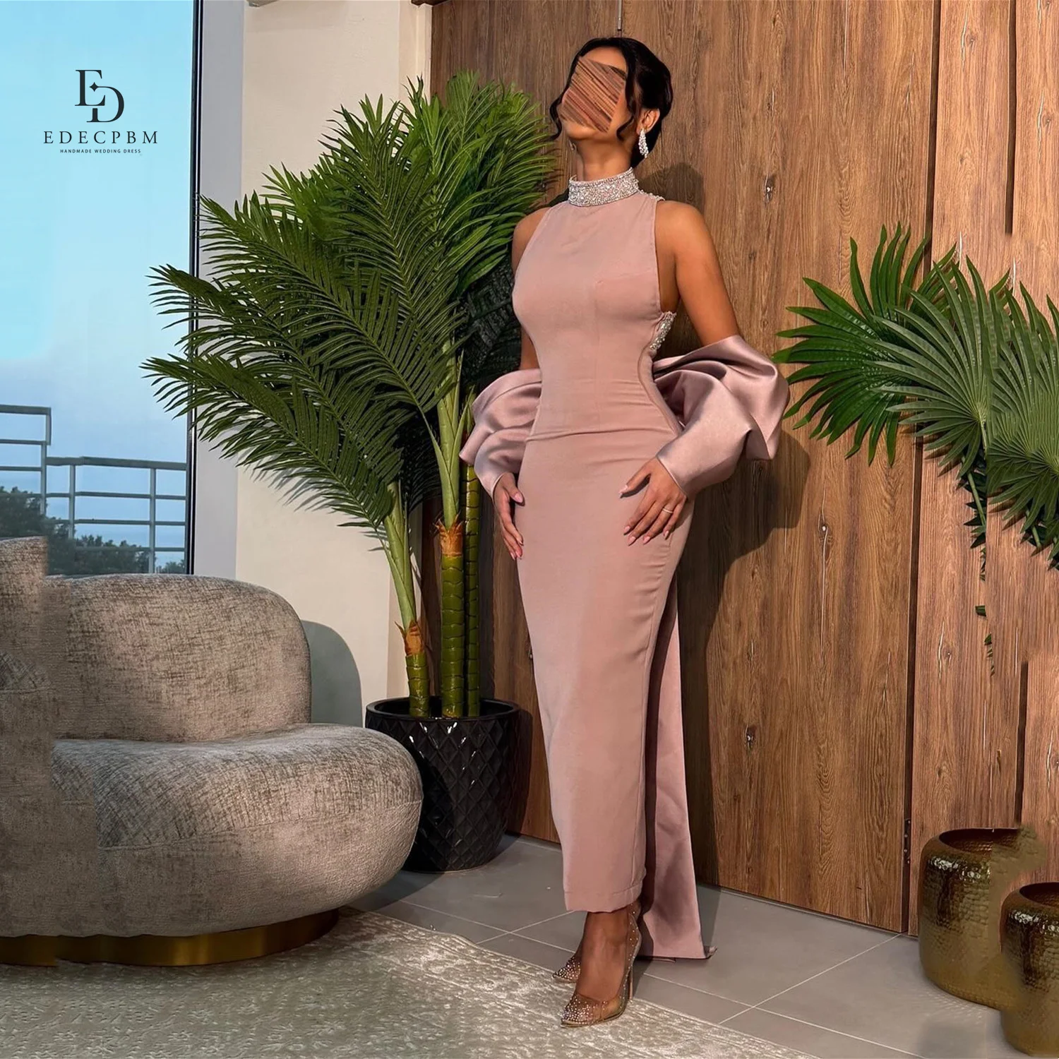 

EDECPBM Mermaid Elegant Women's Dresses for Wedding Party Платье Вечернее Customized Women's Evening Dress فساتين سهرة Pink Prom