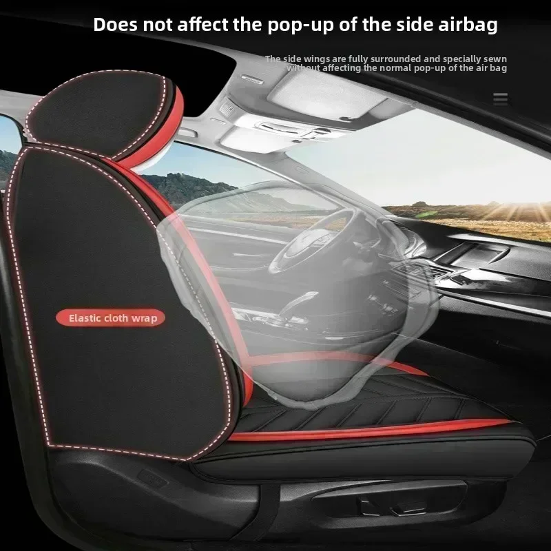 غطاء مقعد السيارة لأودي من الجلد الصناعي، مريح للخصر، مجموعة كاملة من 5 مقاعد، غطاء مقعد مقاوم للاهتراء