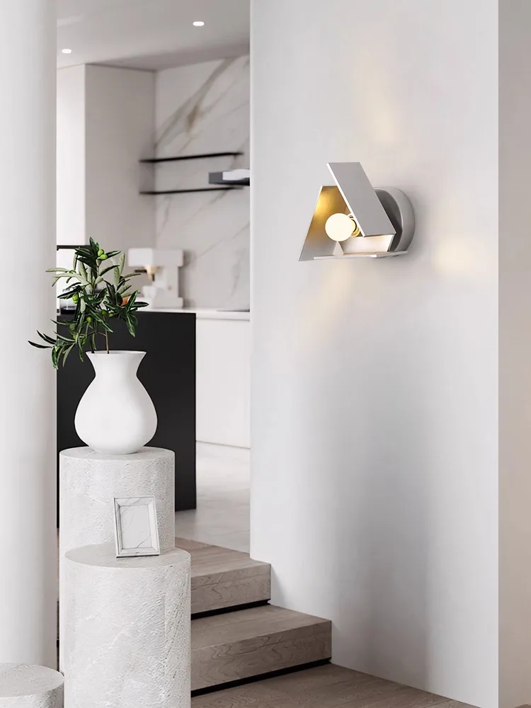 Minimalist designer industrial style wall lamp niche Bauhaus model room mirror headlight corridor living room atmosphere lamp