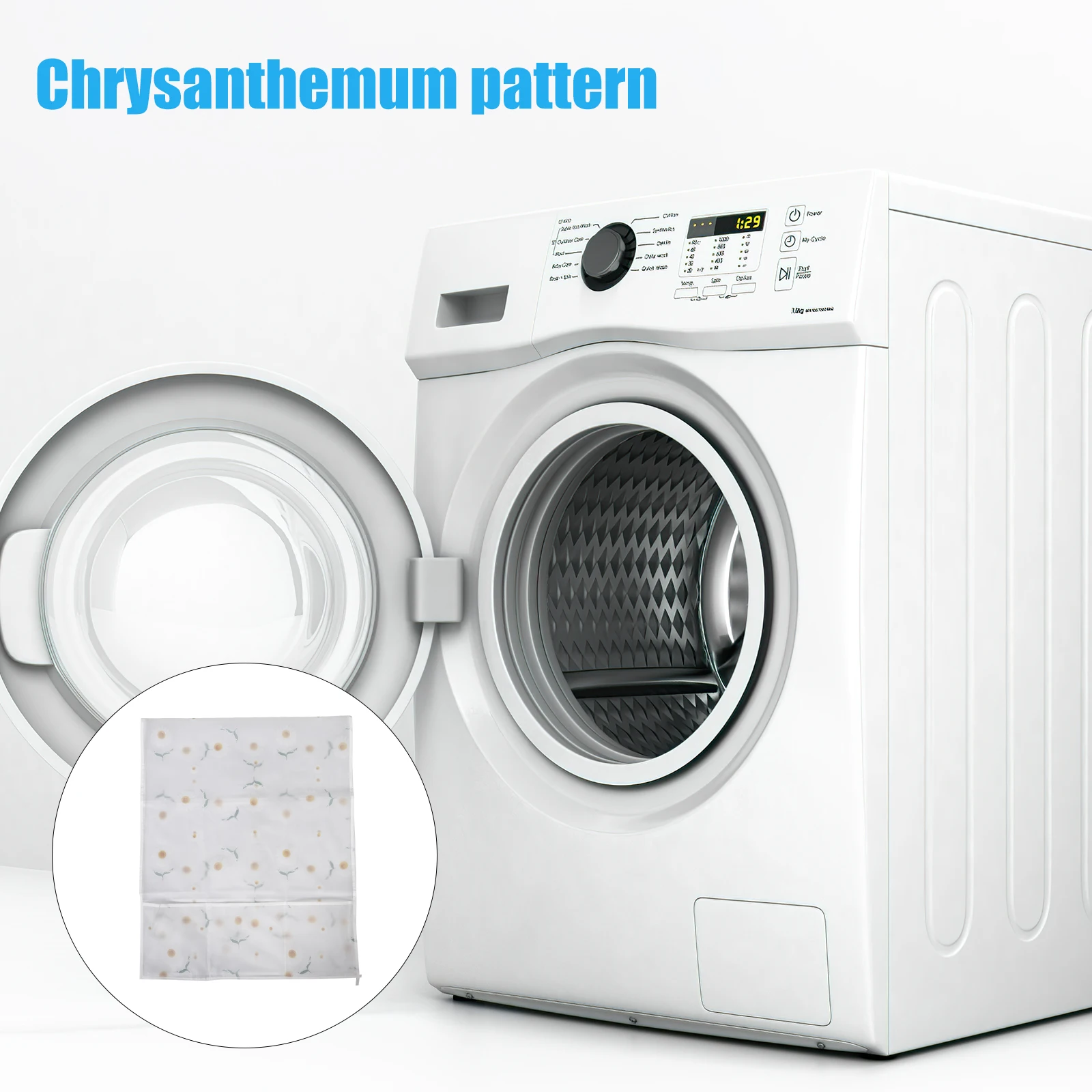 

Dustproof Storage Cover 54x130cm Chrysanthemum Pattern Roll Up Bag for Refrigerator Washing Machine Air