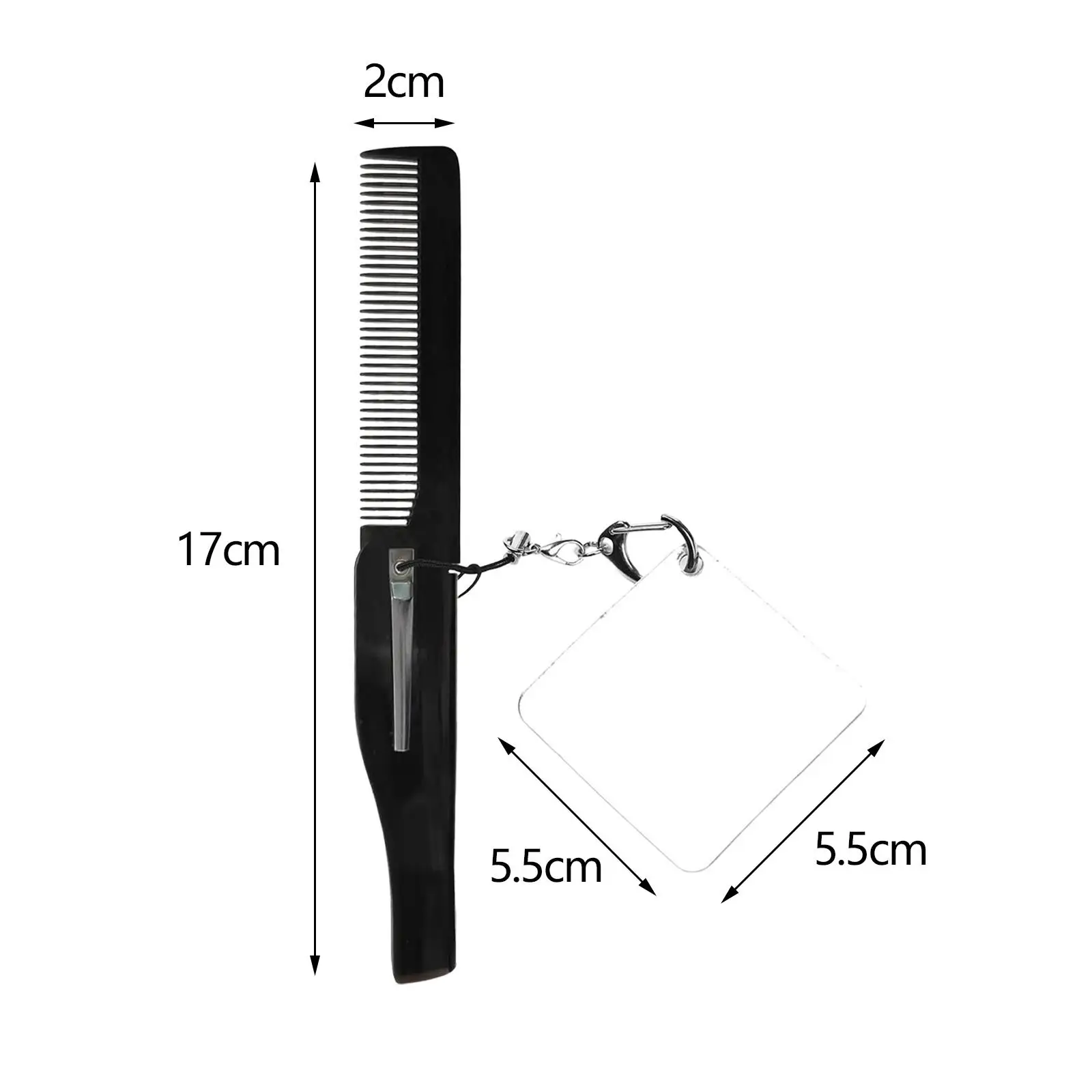 Folding Pocket Comb for Men Easy to Handle Accessories with Acrylic Mirror