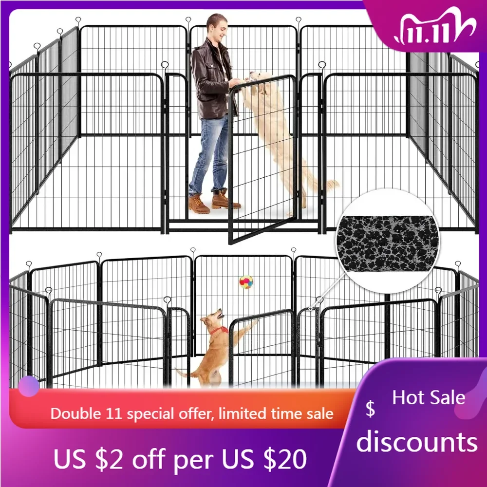 Dog Playpen Outdoor Extra Wide 12 Panels Heavy Duty Dog Fence 40