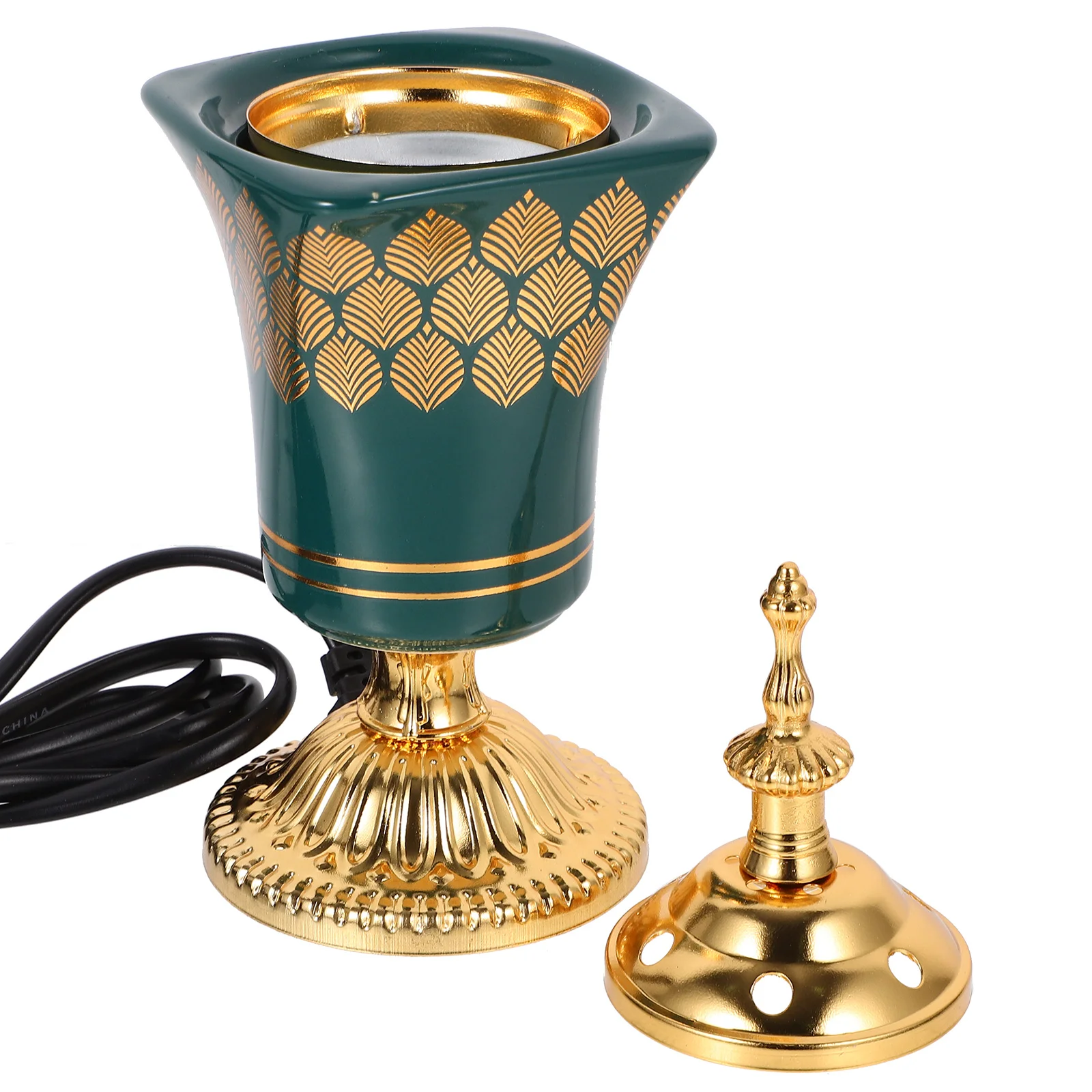 

Plug Incense Burner Retro Censer Charcoal Stove Metal Office كهربائيه Green Ornaments