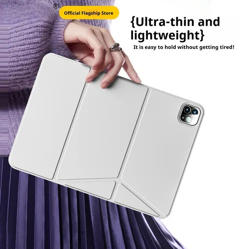 Imagen 2 del producto ZOYU iPad (A16) 10/11 10,9/11 pulgadas carcasa trasera única magnética, para iPad Air 11 M2/M3 4/5th Pro 11 funda magnética Y plegable para tableta