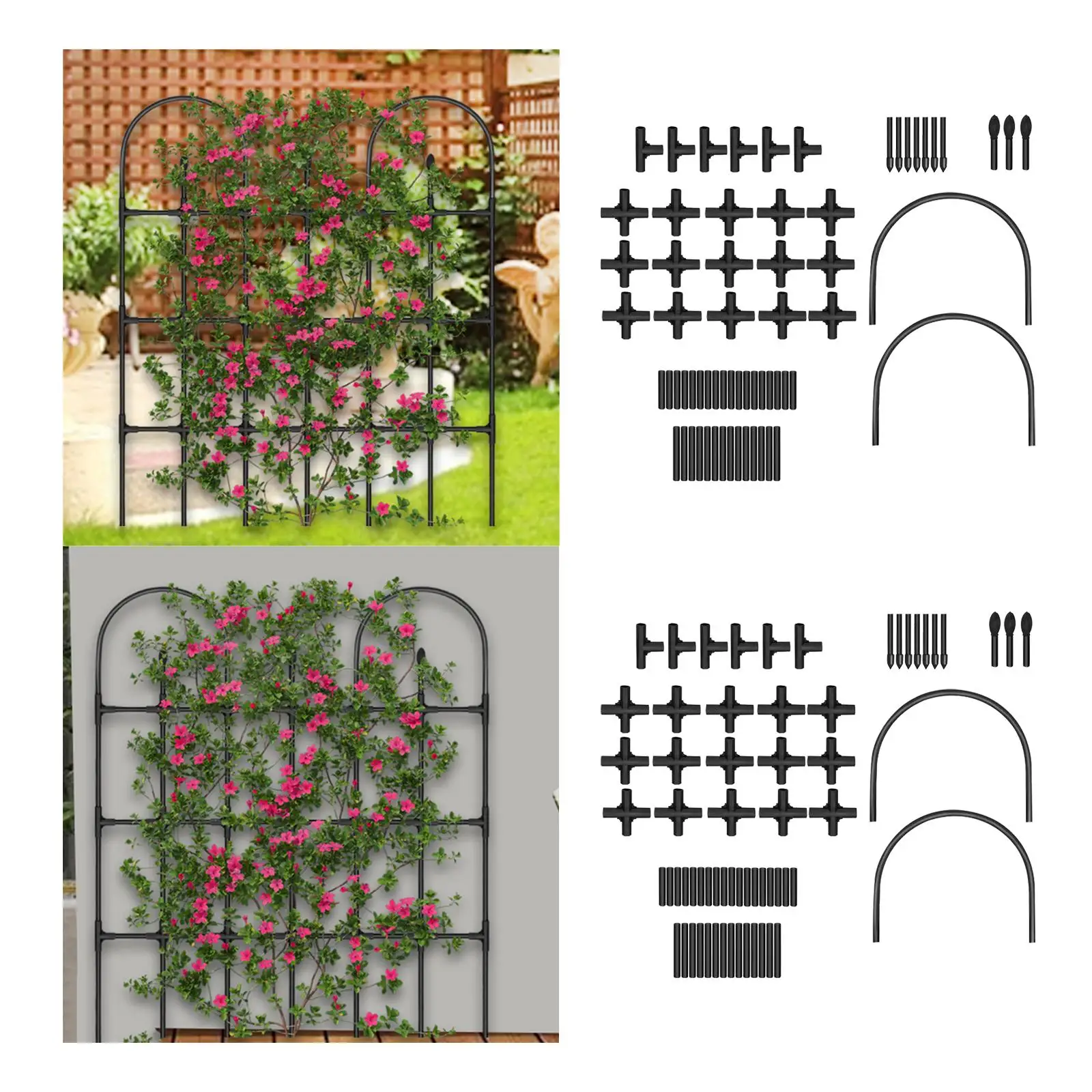 Outdoor Climbing Plants Trellis Garden Arch Trellis Waterproof Stable Easy to Install Sturdy Weather Resistant Plant Support