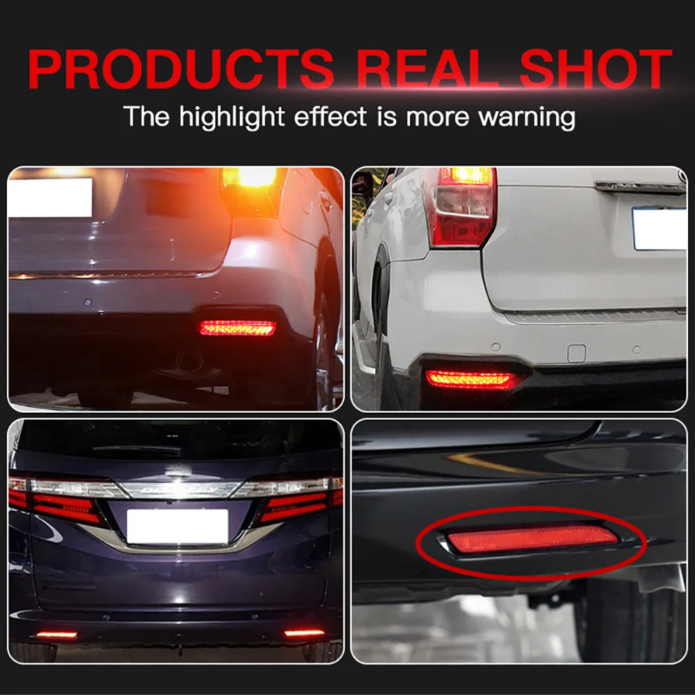 2PCS LED Rear Bumper Reflector Light For Honda JAZZ Fit 2010 2011 2012 2013 CRZ CRV Acura TSX Tail Stop Fog Brake Lamp