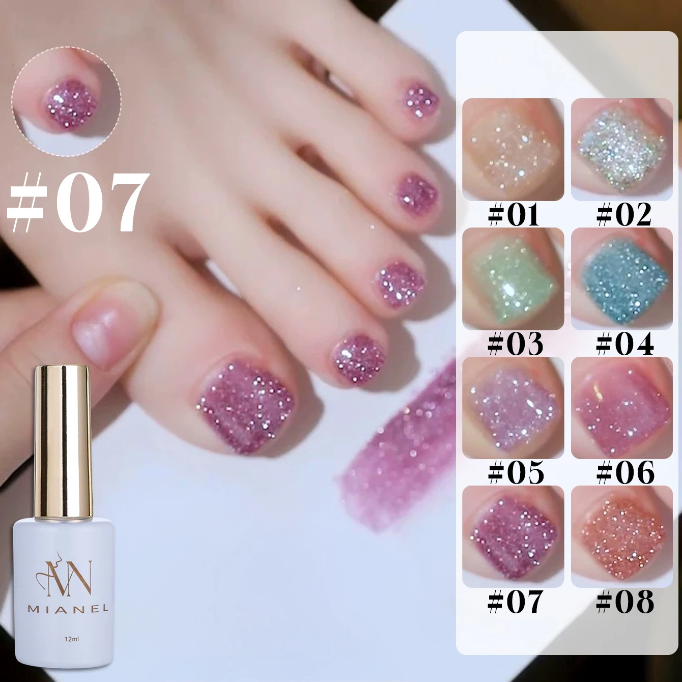 

MlANEL 12 м серебряный горный весенний гель-лак для ногтей со стразами на Хэллоуин, новинка 2023 года, осенний синий лак для ногтей со сверкающими стразами