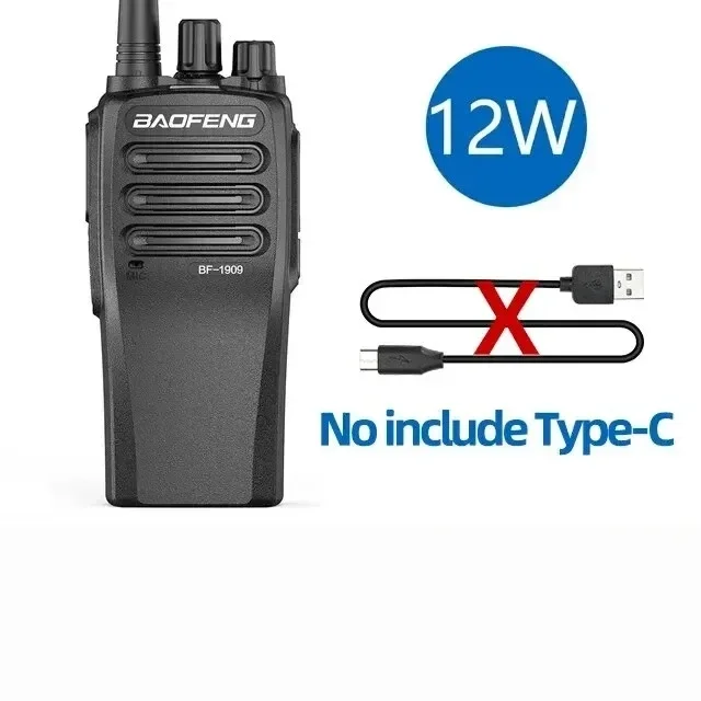 BaoFeng BF 1909 12 Вт Мощная рация дальнего действия Двусторонняя радиосвязь Тип C Зарядный передатчик Обновление BF 888S UV 5R UV 82