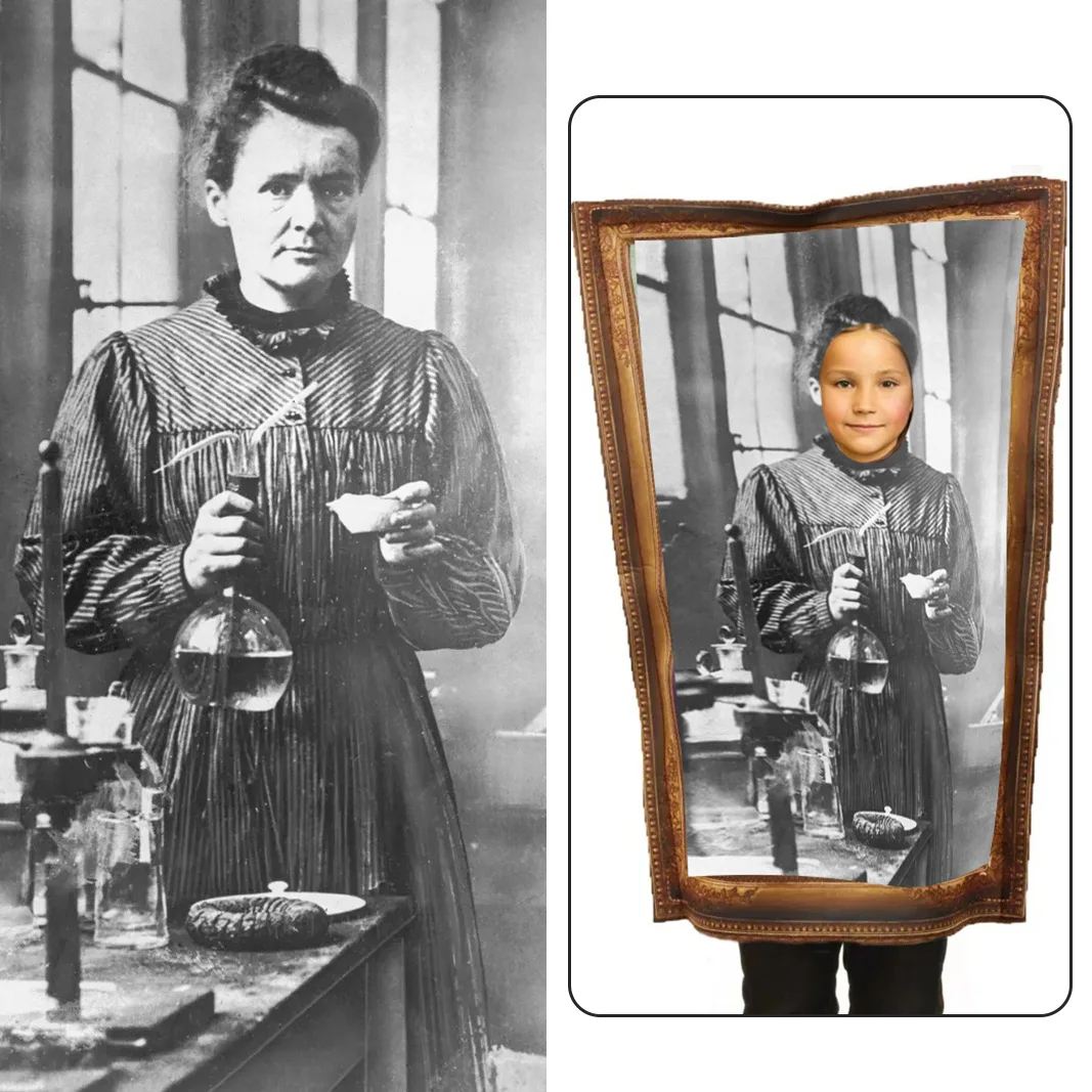 Unisex Erwachsenen-Kostüm „Königin Victoria“ – Cosplay der berühmtesten Malerei der Welt – Physikerin/Wissenschaftlerin – Karnevalskostüm „Lisa“ für Erwachsene – Detail 1
