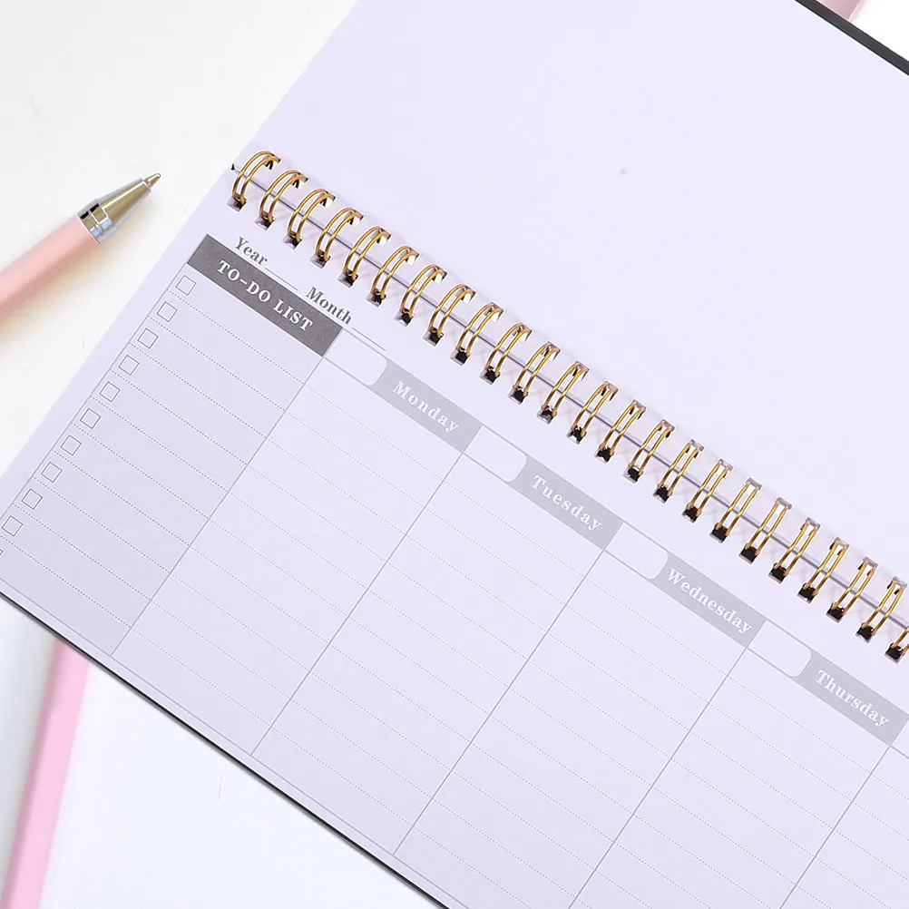 2Pcs Weekly Planner Notepad Schedule Notebook Portable Daily Planner Organizer Travel Journal Writing Book