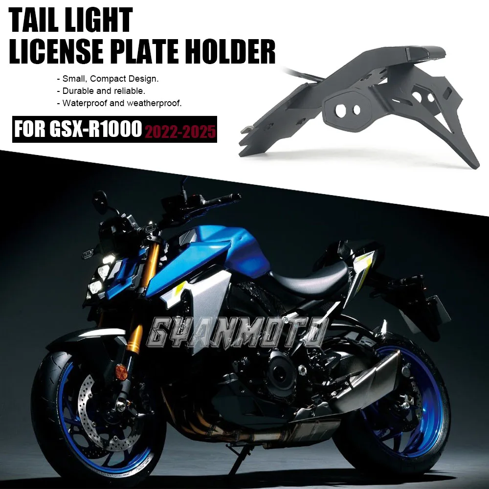 

Motorcycle Rear Short Tail Stock Tidy License Plate Holder Tailstock Bracket LED Light For Suzuki GSX-S1000 GSXS1000 2022-2025