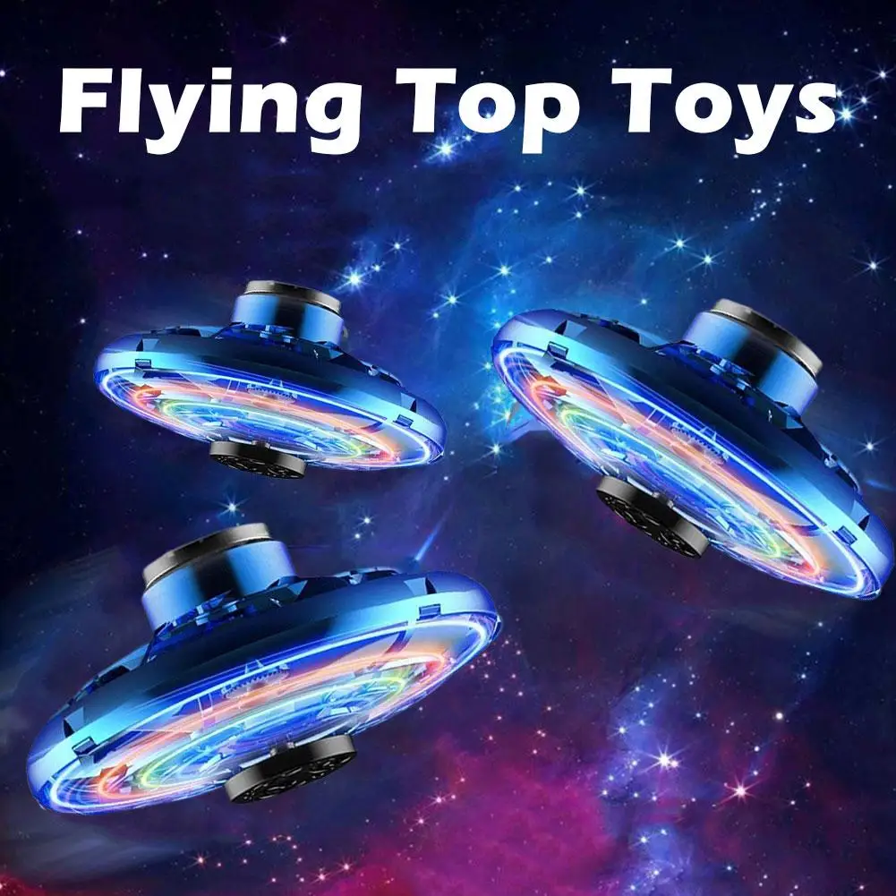 Flying Spinner UFO Boomerang Mini Drone luz Led mágica niños adultos Fidget juguetes regalo de cumpleaños de Navidad niño