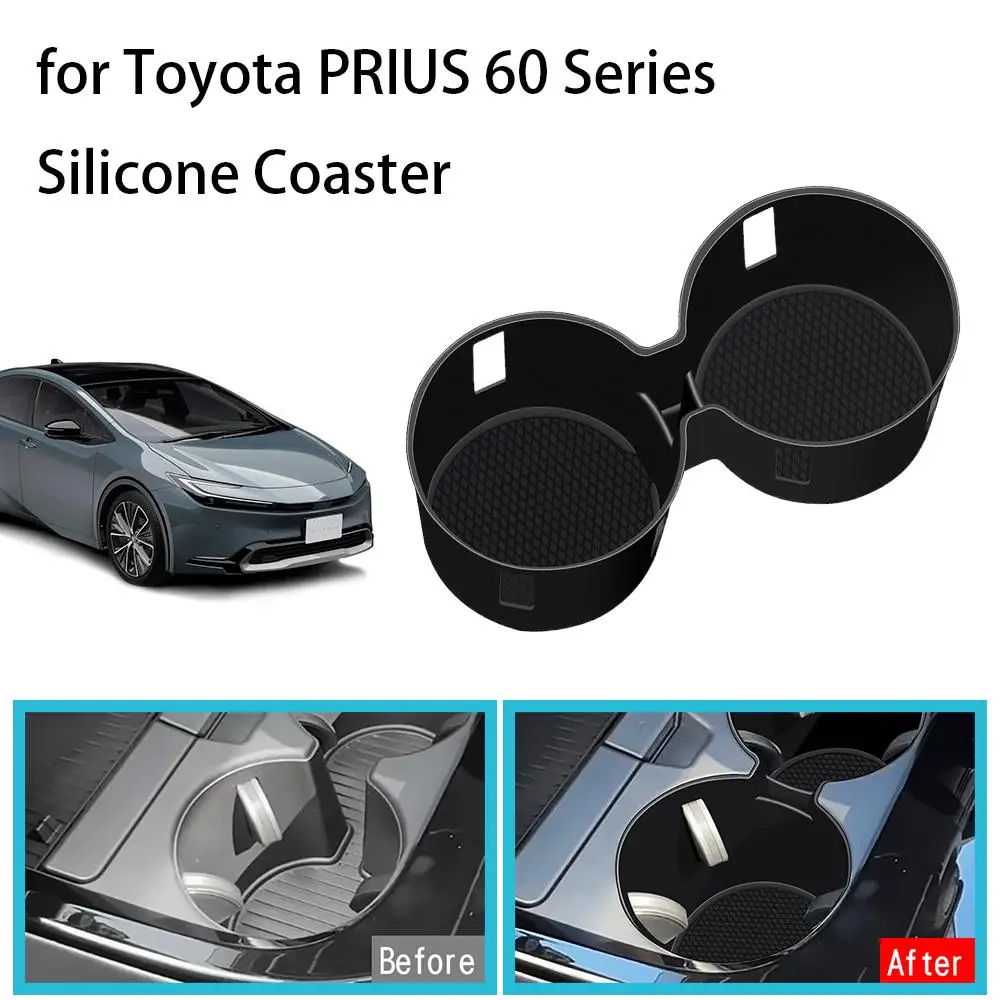 

for Toyota Prius 60 Series 2023 2024 2025 Silicone Rubber Center Cup Holder Bottle Cover Trim Interior Accessories L9Z5