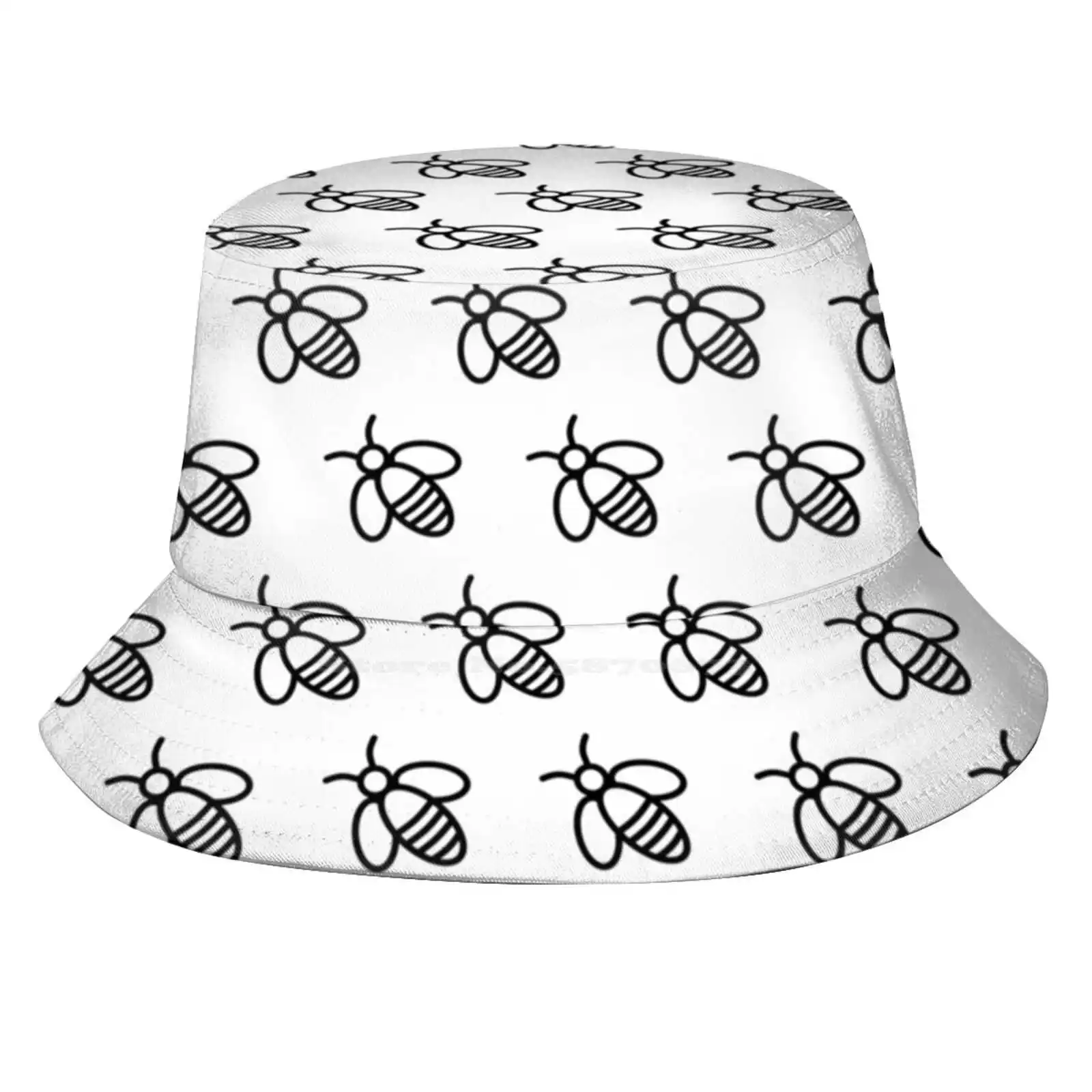 Bee Patern Sun Cap Fisherman Hat Bucket Hats Beeandbeekeeping Beekeeper Hive Insect Flowr Bee Pattern Savethebee Honeybee