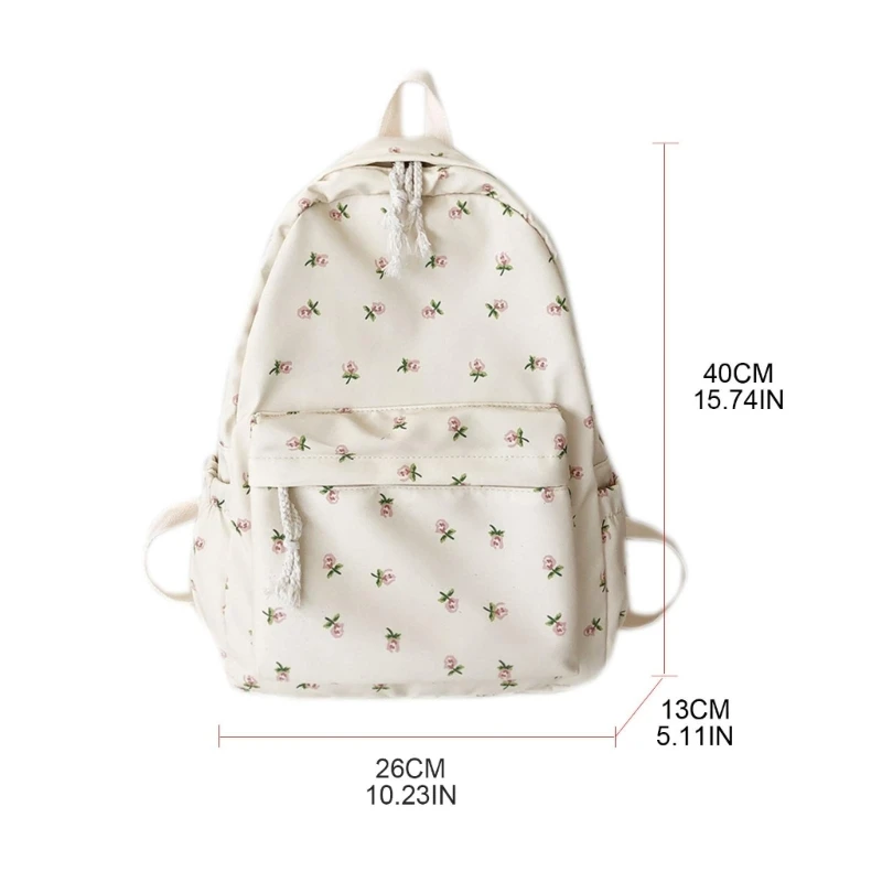 Mochilas medianas nailon Mochila ligera con lindo estampado floral para niñas