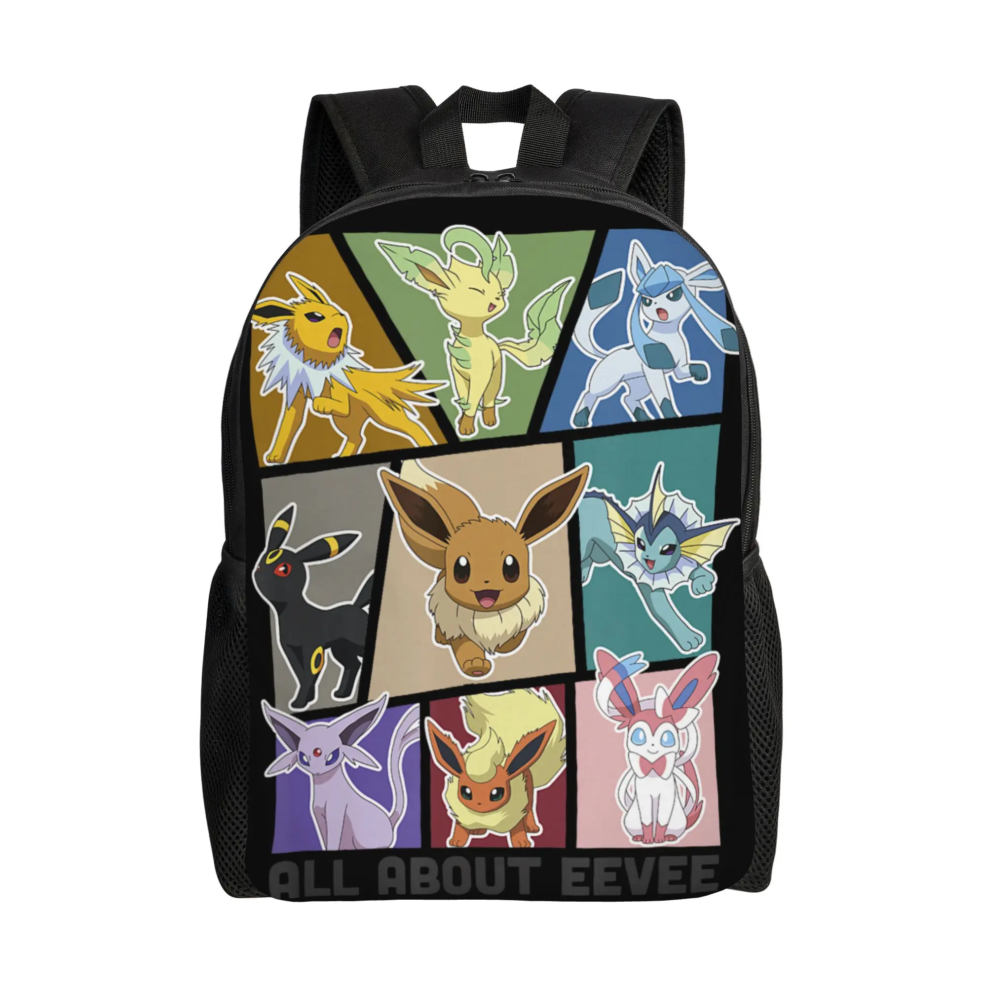 mochilas-bandai-pokemon-eevee-evolution-jolteon-flareon-umbreon-sylveon-daypack-mochila-escolar-retro-lavavel
