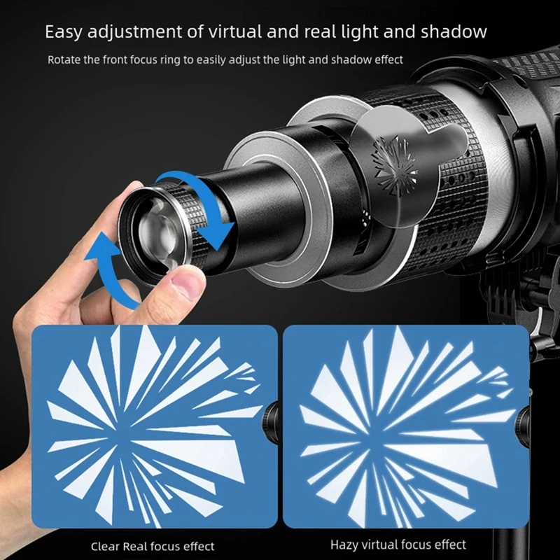 Photograph Flash Snoot Conical Lens Video Modelling Shape Photo Studio Light Kit With Optical Spotlight Lens 35 Gobos