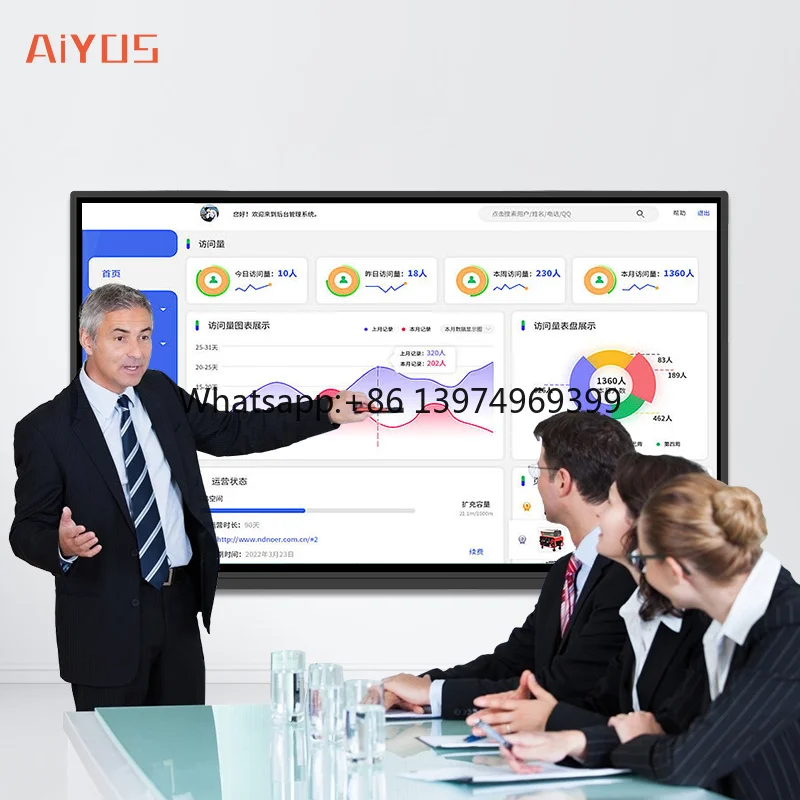 4K Display 43 55 65 75 98 Inch Flat Panel Interactive Whiteboard for Education and Business Use