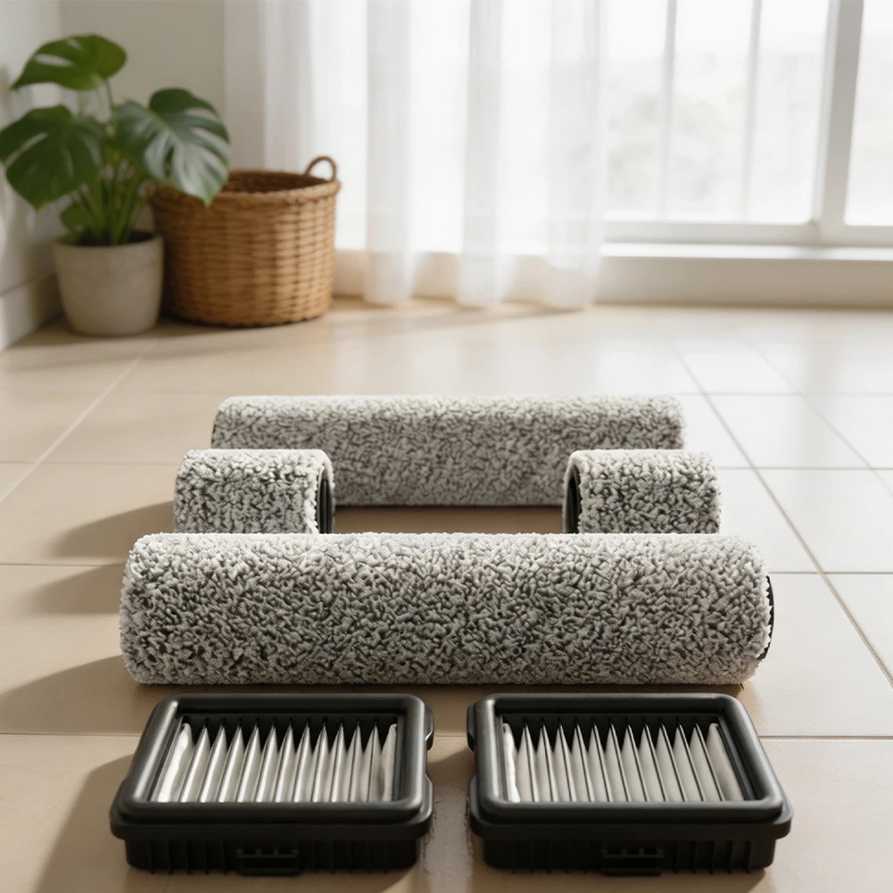 Microfiber Brush Rollers and HEPA Filter Cartridges for midea for g6 for g6-T G7 for x10 for x10 Pro Floor Scrubbing Machines
