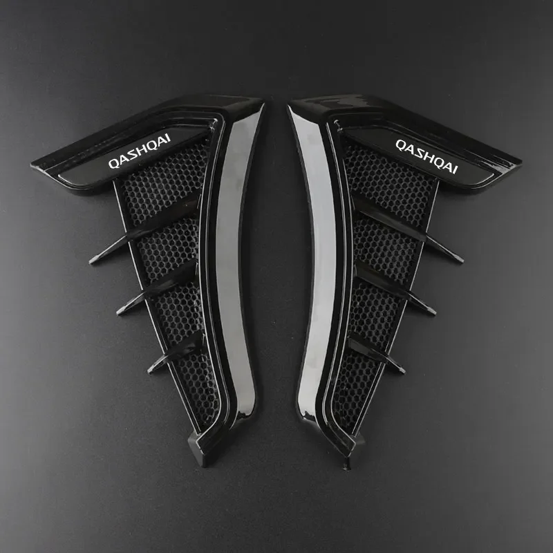 

Carbon Black Car Fender Side Vents Air Flow Intake Hole Car Shark 3D Grille Sticker Cover for Nissan QASHQAI Car Accessories