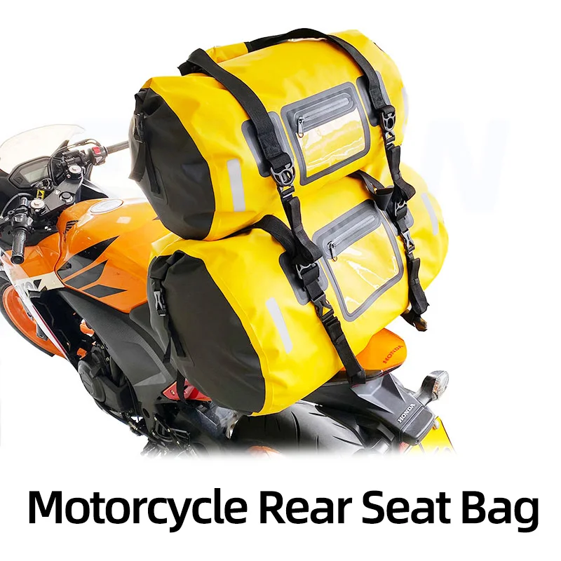 Motorcycle Backseat Bag Waterproof Tail Bag Motorcycle Travel Pack Bag knight Horizontal Bag Riding Quick Release Luggage Baga