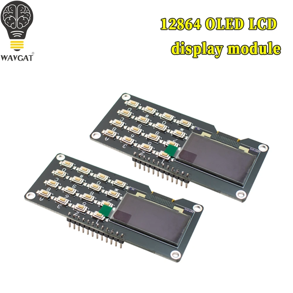 

Экран WAVGAT 12864 с 0,96-дюймовым OLED-дисплеем, матричными клавишами и 0,96-дюймовым ЖК-экраном через интерфейс IIC