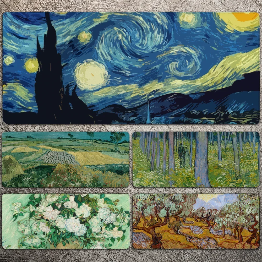 

Van Gogh Oil Painting Mousepad Large Gaming Mouse Pad LockEdge Thickened Computer Keyboard Table Desk Mat