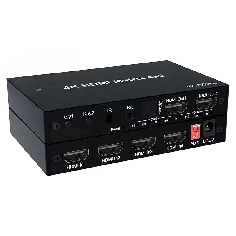 HD 2.0 Matrix Video Splitters & Converters 4 in 2 Out for HDTV Tape EDID4X2