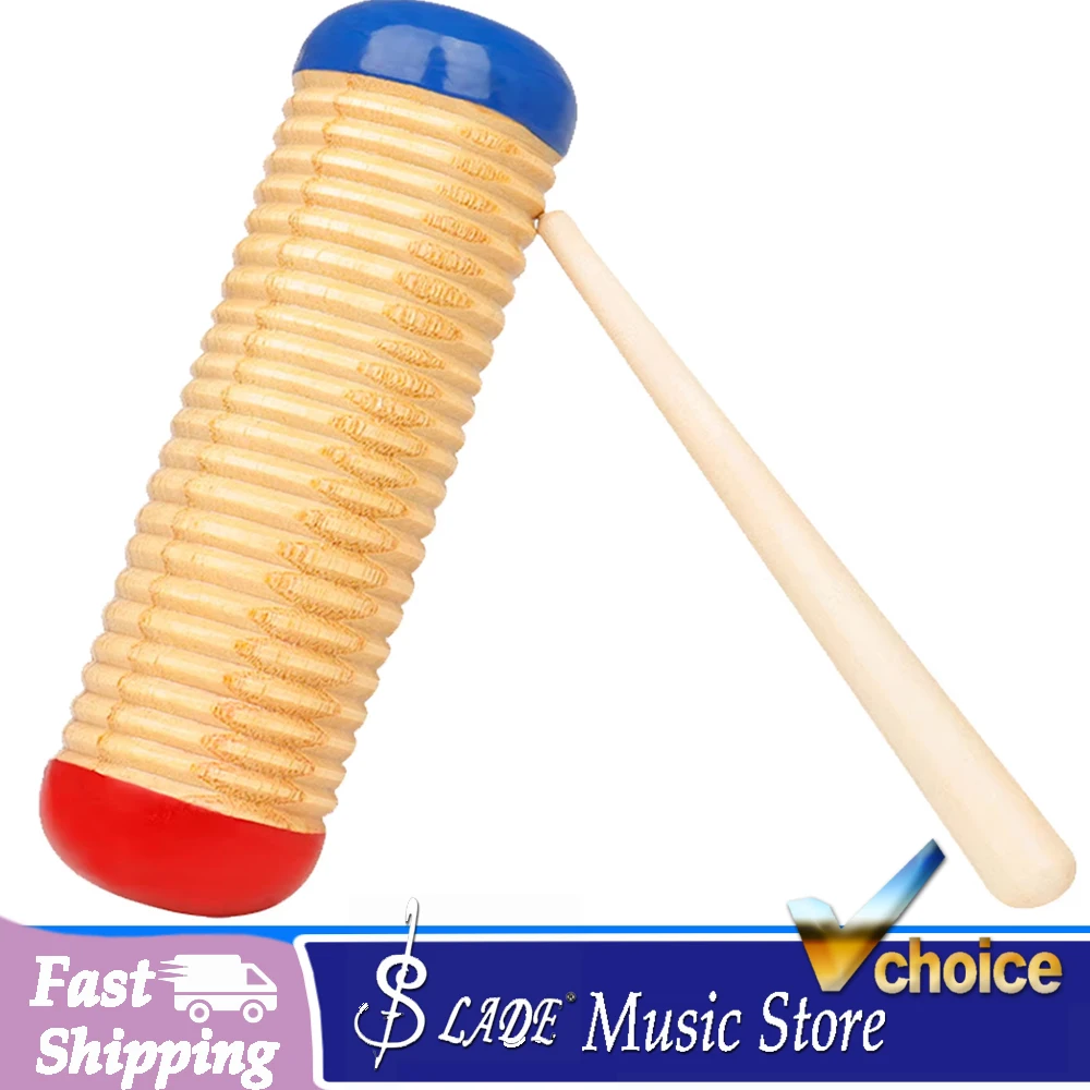 Sand Cylinder 2 In 1 Wooden Sand Shaker Scraper for Enlightenment Educational Musical Tool Percussion Instrument Accessories