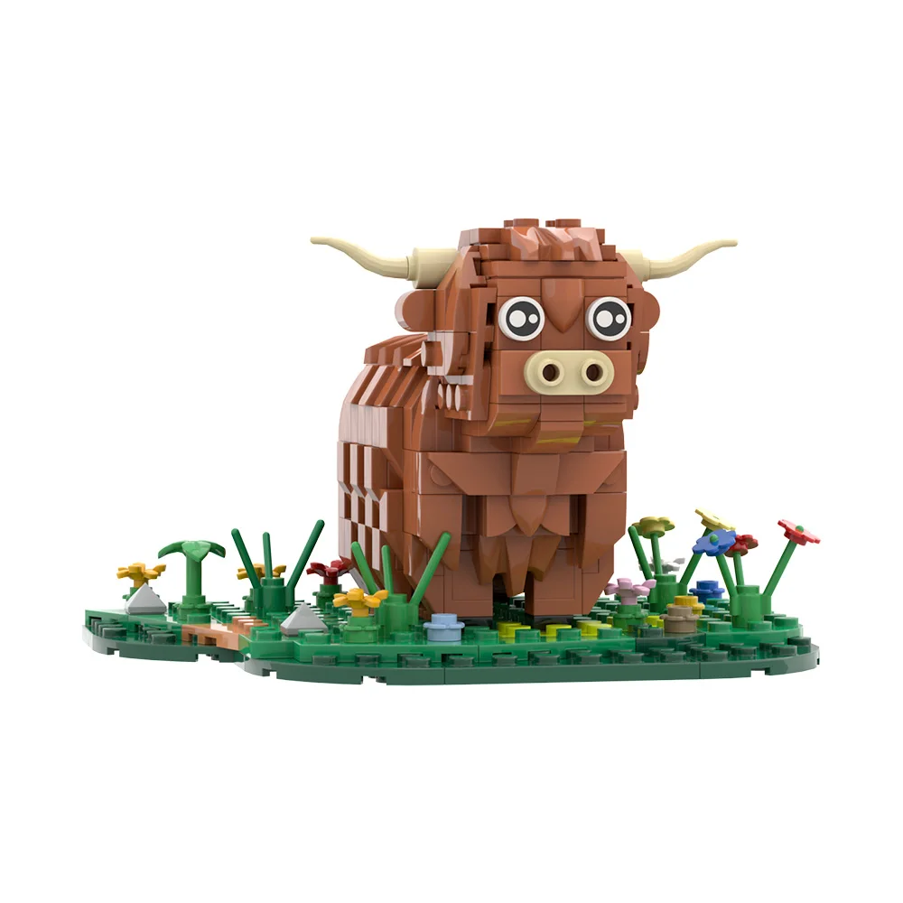

MOC Highland Cattle Building Blocks Model Scotland Highland Cattle kyloe Animal Bricks Assemble Educational Toys Kids DIY Gifts
