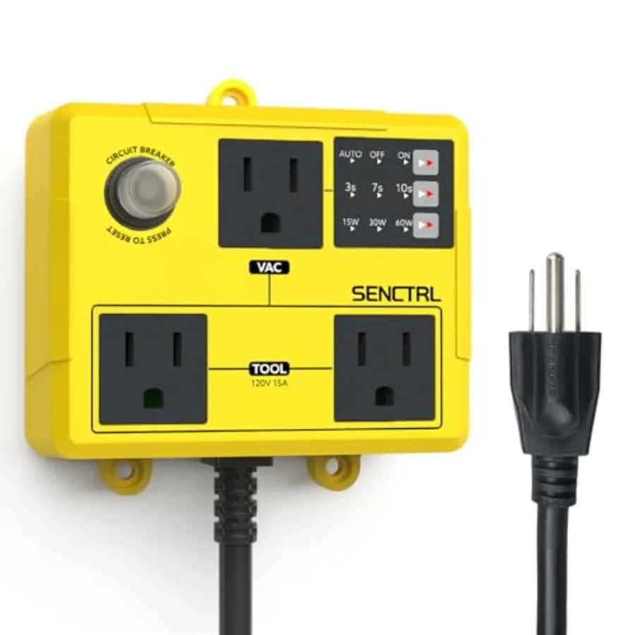 

SENCTRL Automatic Vacuum Switch for Power Tools to Turn Dust Collectors On and Off Automatically for Automated Woodworking Mite
