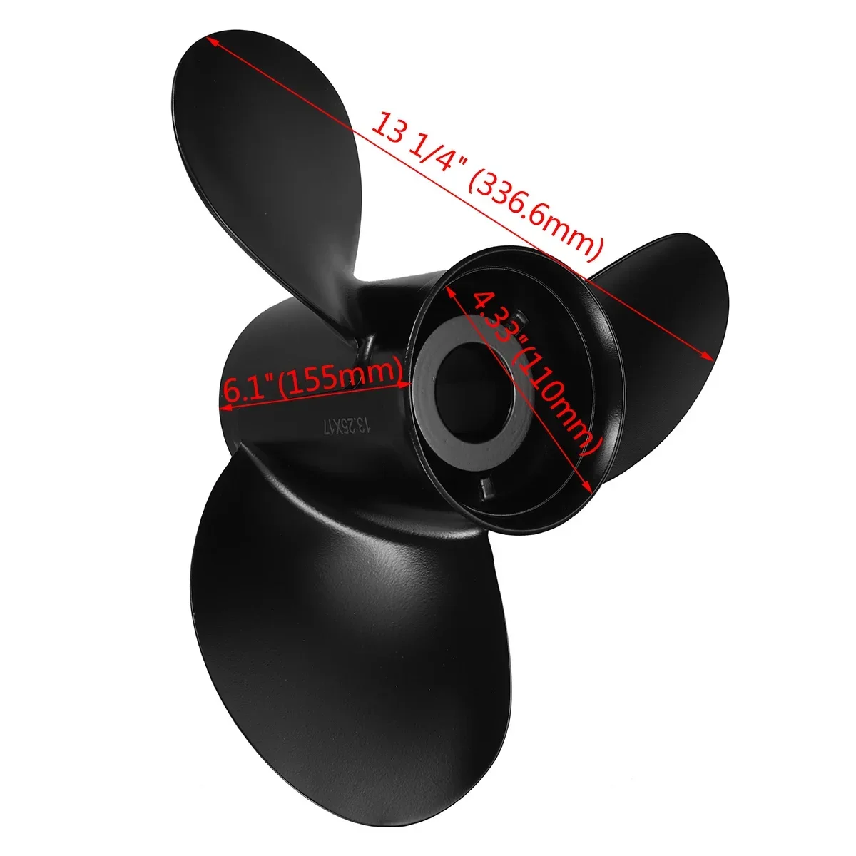 

Marine Boat Outboard Propeller 13 1/4 x 17 Aluminum Alloy For Mercury 60 75 90 100 115 125 HP Accessory Set 3 Blades 48-77344A45