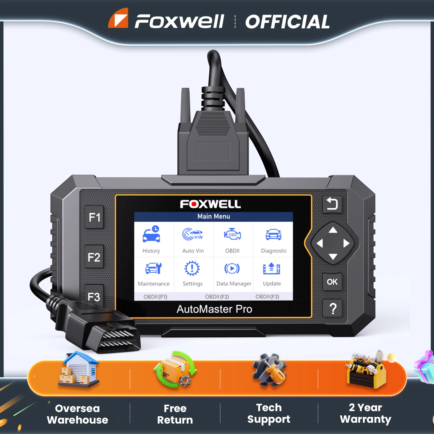 FOXWELL NT614 Elite OBD2 Scanner ABS SRS Transmission Engine Code Reader SAS EPB Oil Light 5 Reset OBD2 Car Diagnostic Scan Tool