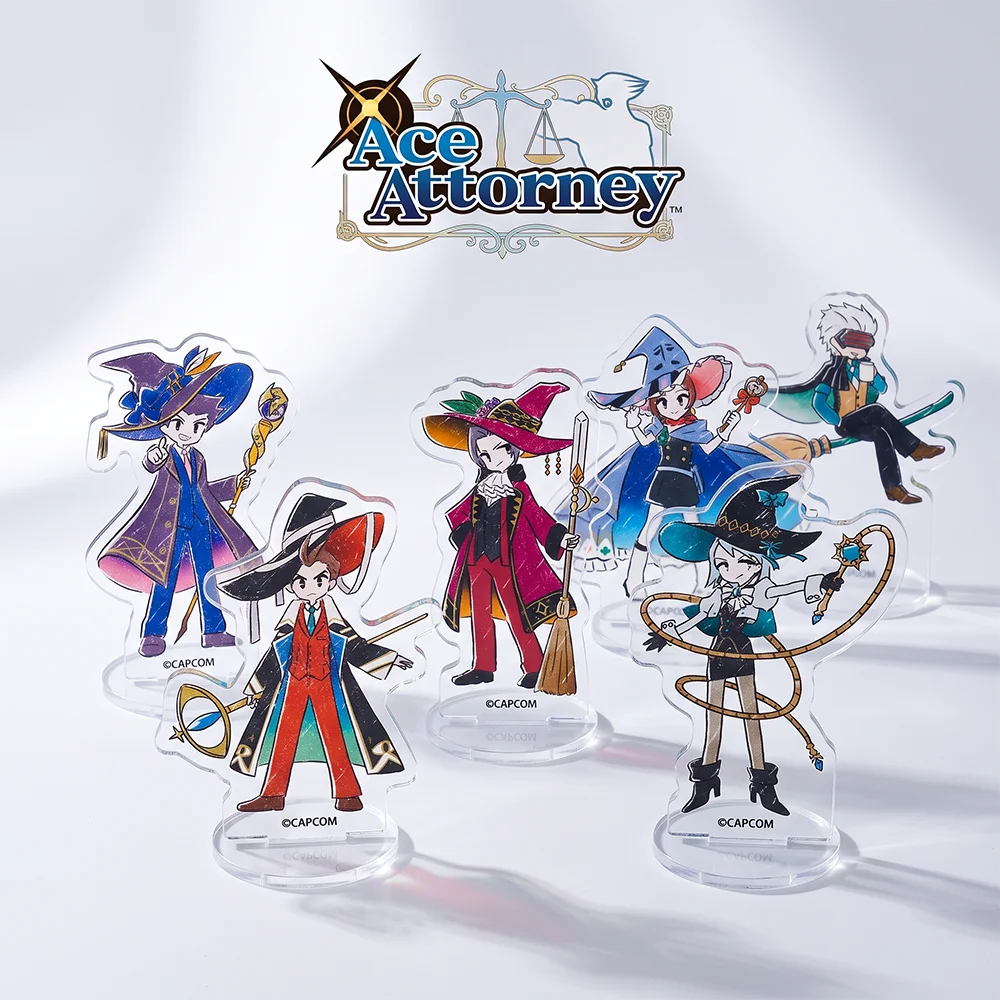 Anime Ace Attorney Gyakuten Saiban Miles Edgeworth Phoenix Wright 10CM Acrylic Stand Keychain Cosplay Desk Decor Collect Gifts