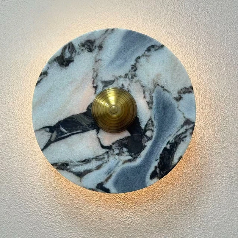 

Simple Modern Natural Marble Wall Lamp, Designer Style for Model Room, Bedroom Bedside, Living Room, Hallway & Entryway Light