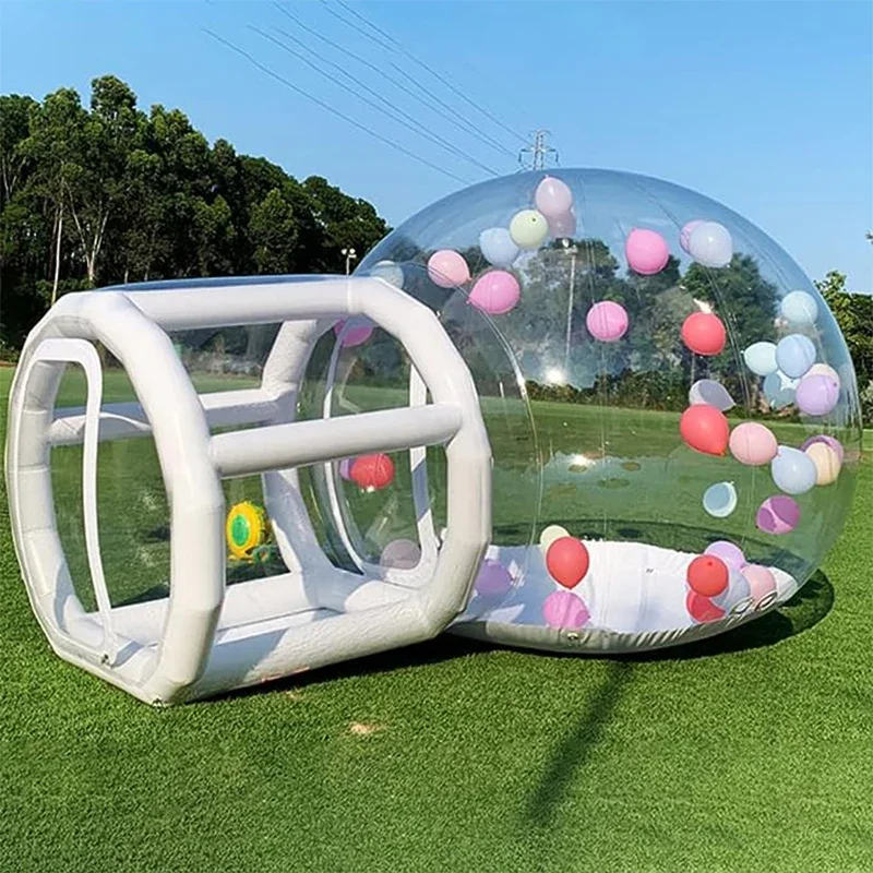 3m10ft Kids Party Clear Inflatable Bubble Tent With Balloons Inflatable Bubble House Tent For Outdoor Dates Camping