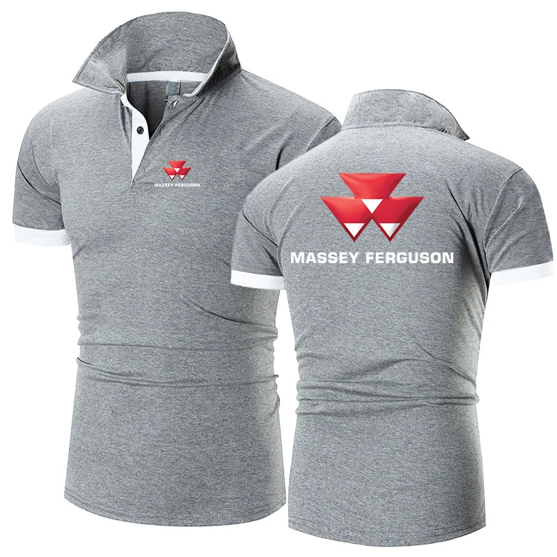 2024 Massey Ferguson Embroidery 35% Cotton Polo Shirts Men Comfortable Casual Solid Color Slim Fit New Summer Fashion Brand Top